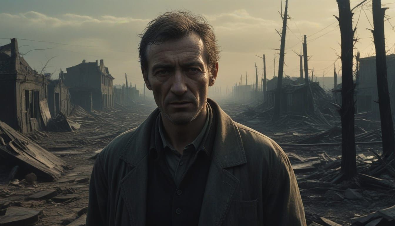 Survivor in a Post-Apocalyptic Landscape