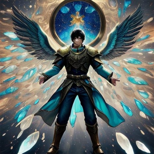 Angel Jonathan Smith in Stained Glass Art Style