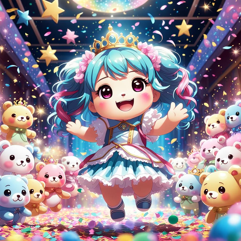 Teddy Bears as Princesses in Anime Style