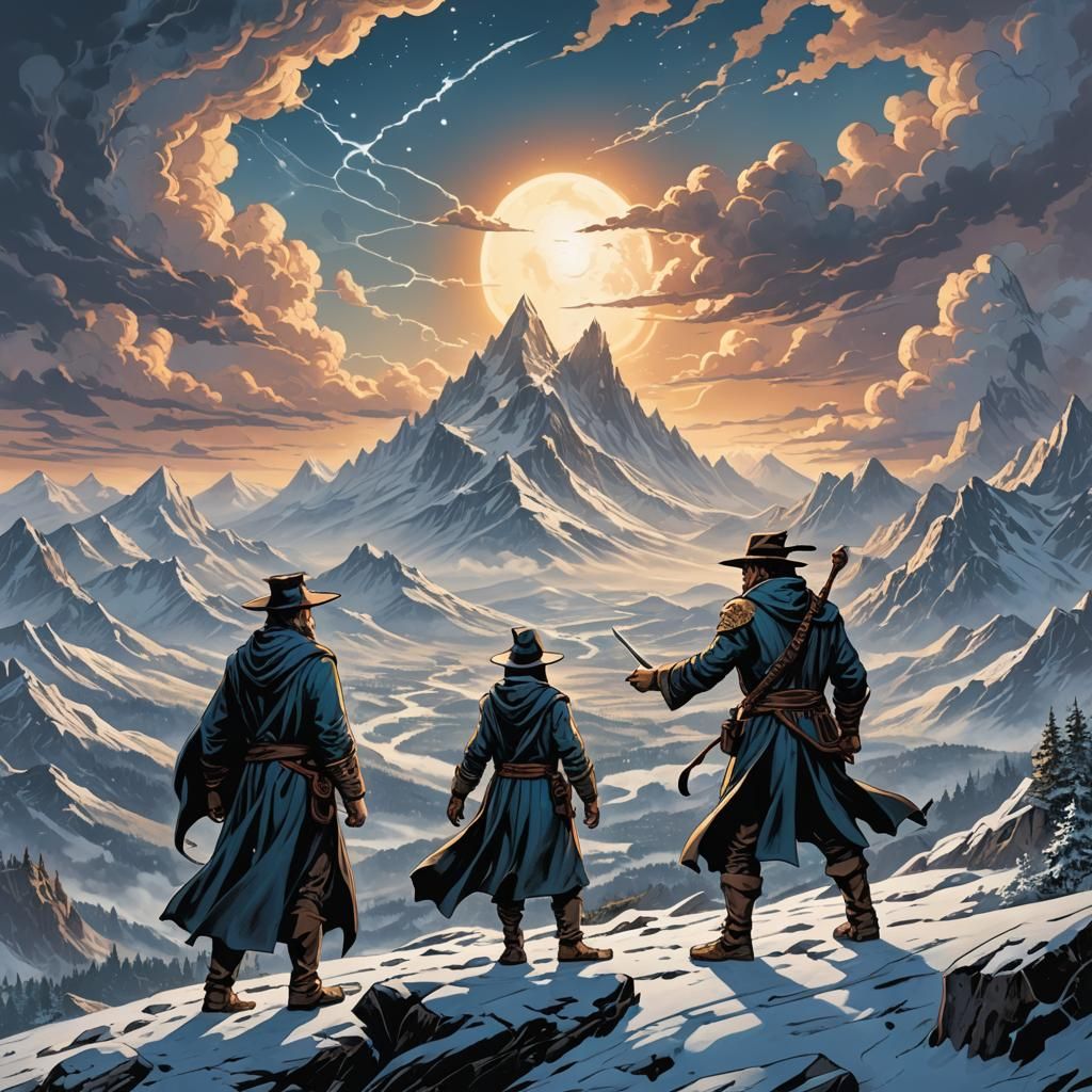 Wizards Practicing Magic: Comic Book Art