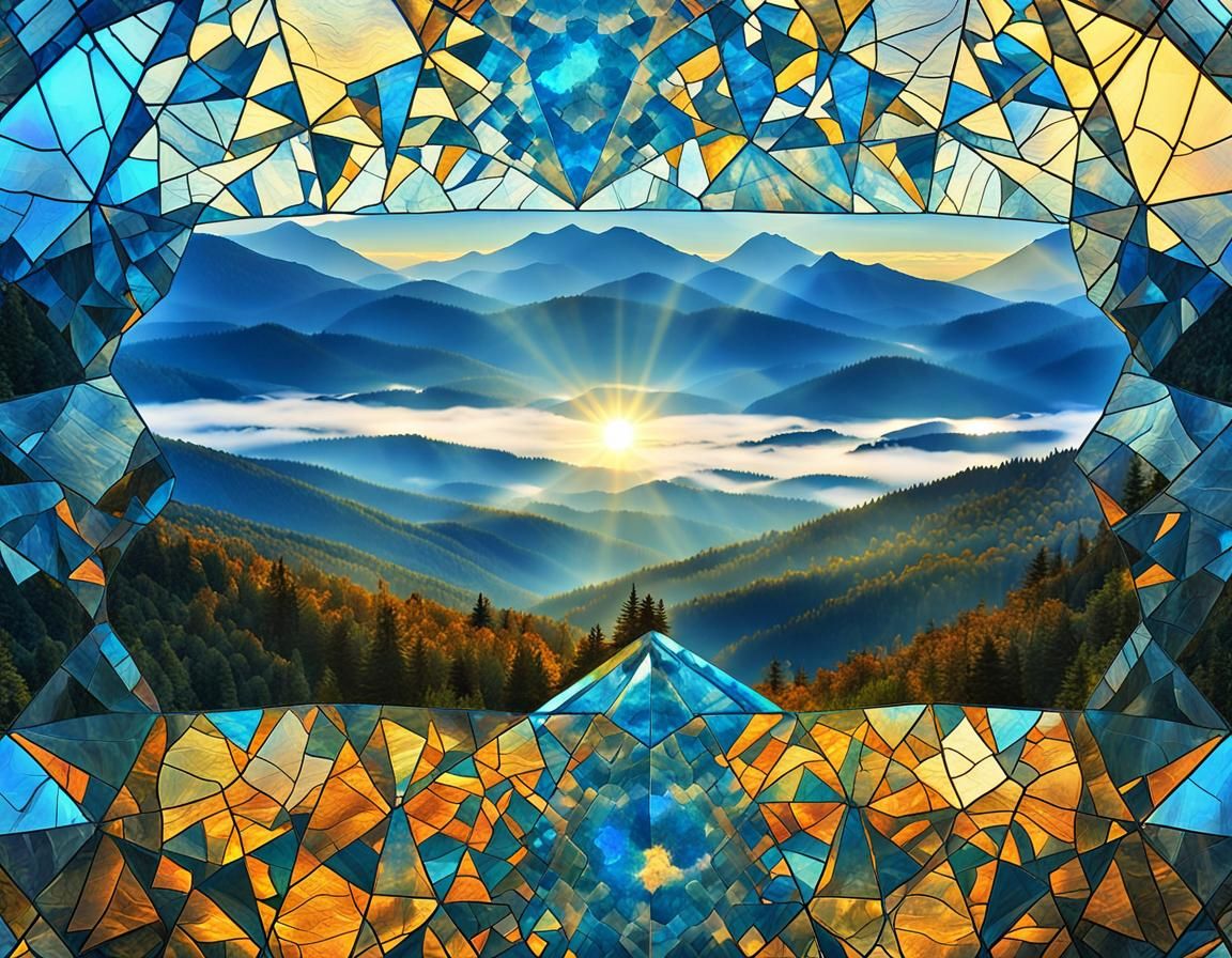 Kaleidoscope Sunrise over Blue Ridge Mountains