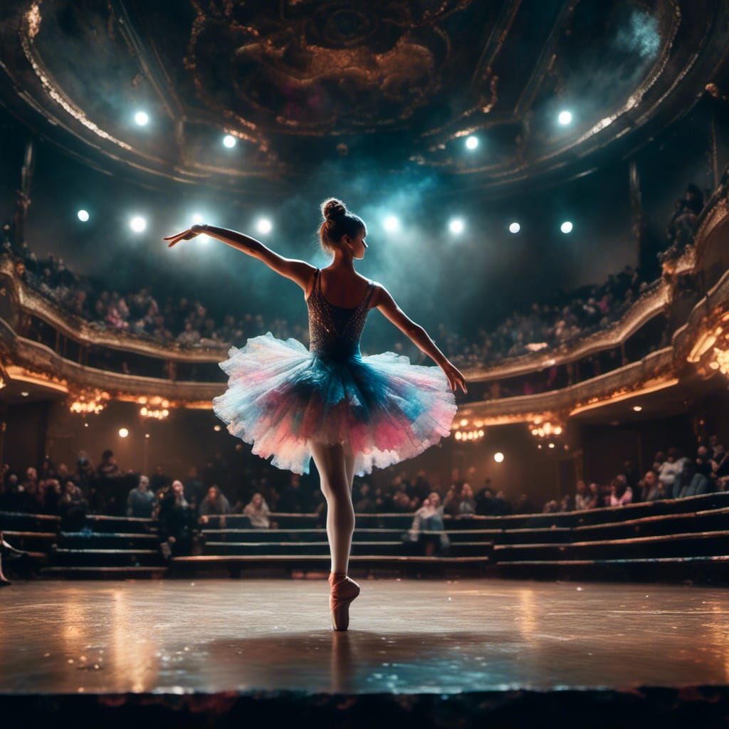 Ballerina on Stage in Cinematic Lighting