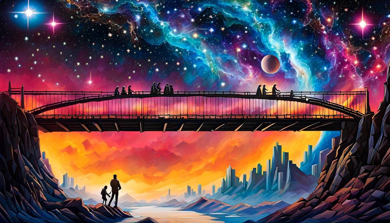 Cosmic Bridge Built by Interconnected Beings