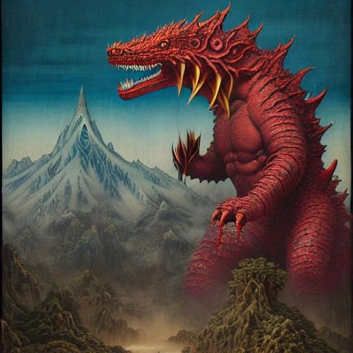 Kaiju Monsters Attack: Detailed Matte Painting