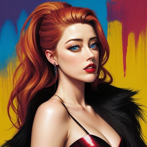 Ethereal Amber Heard in Vibrant Abstract Art