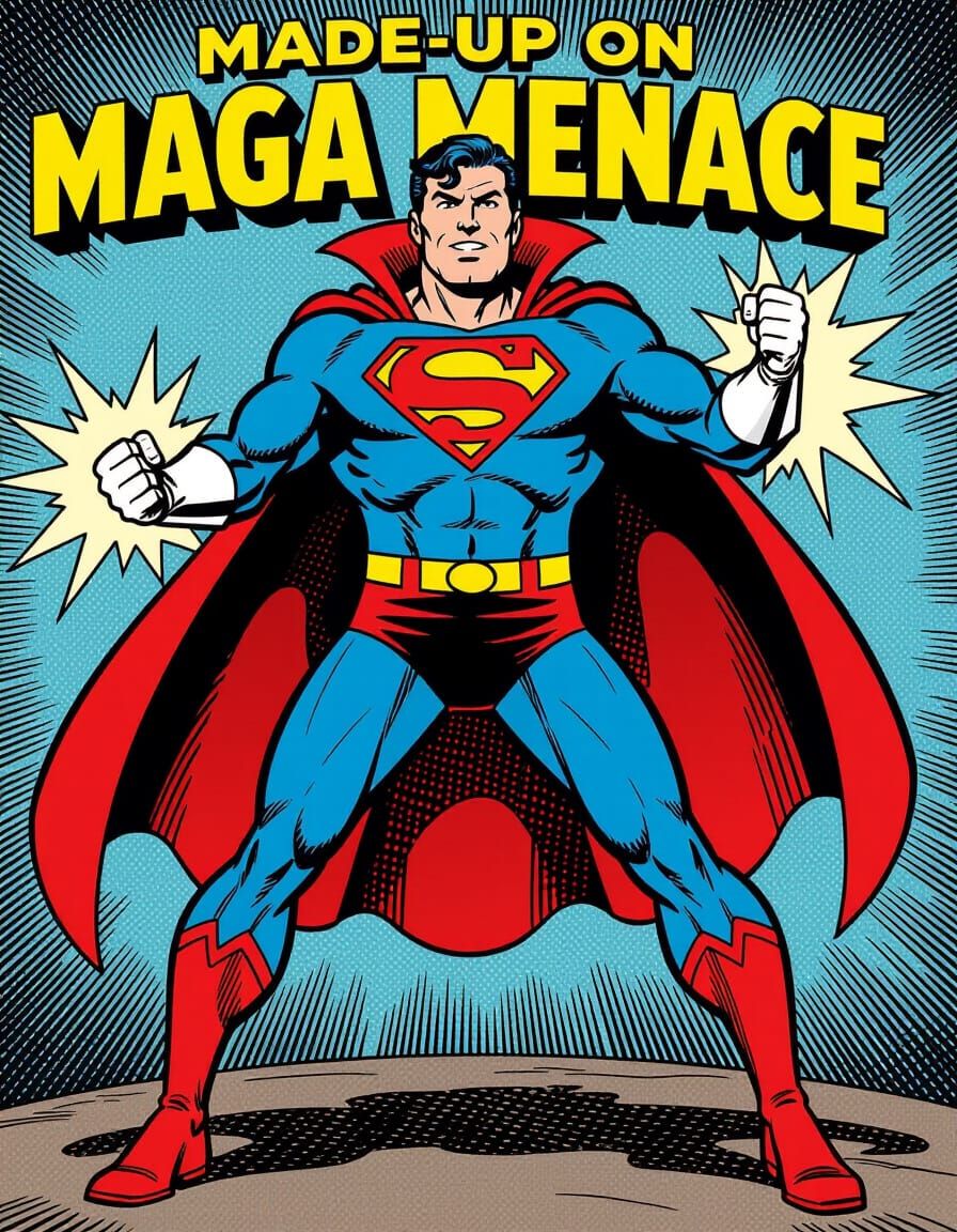 Comic Book Megavillain in Tights and Cape