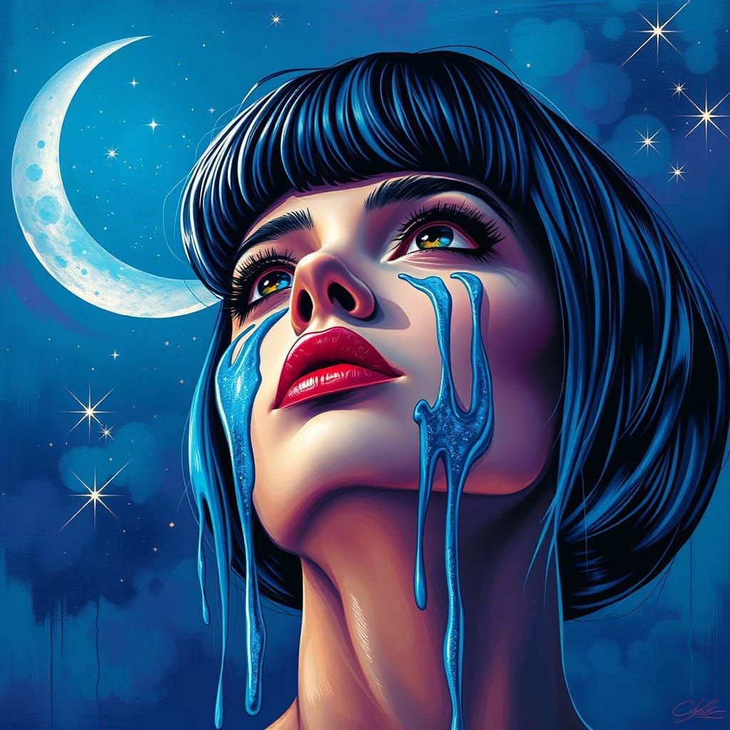 Yearning Beauty in Vibrant Digital Art