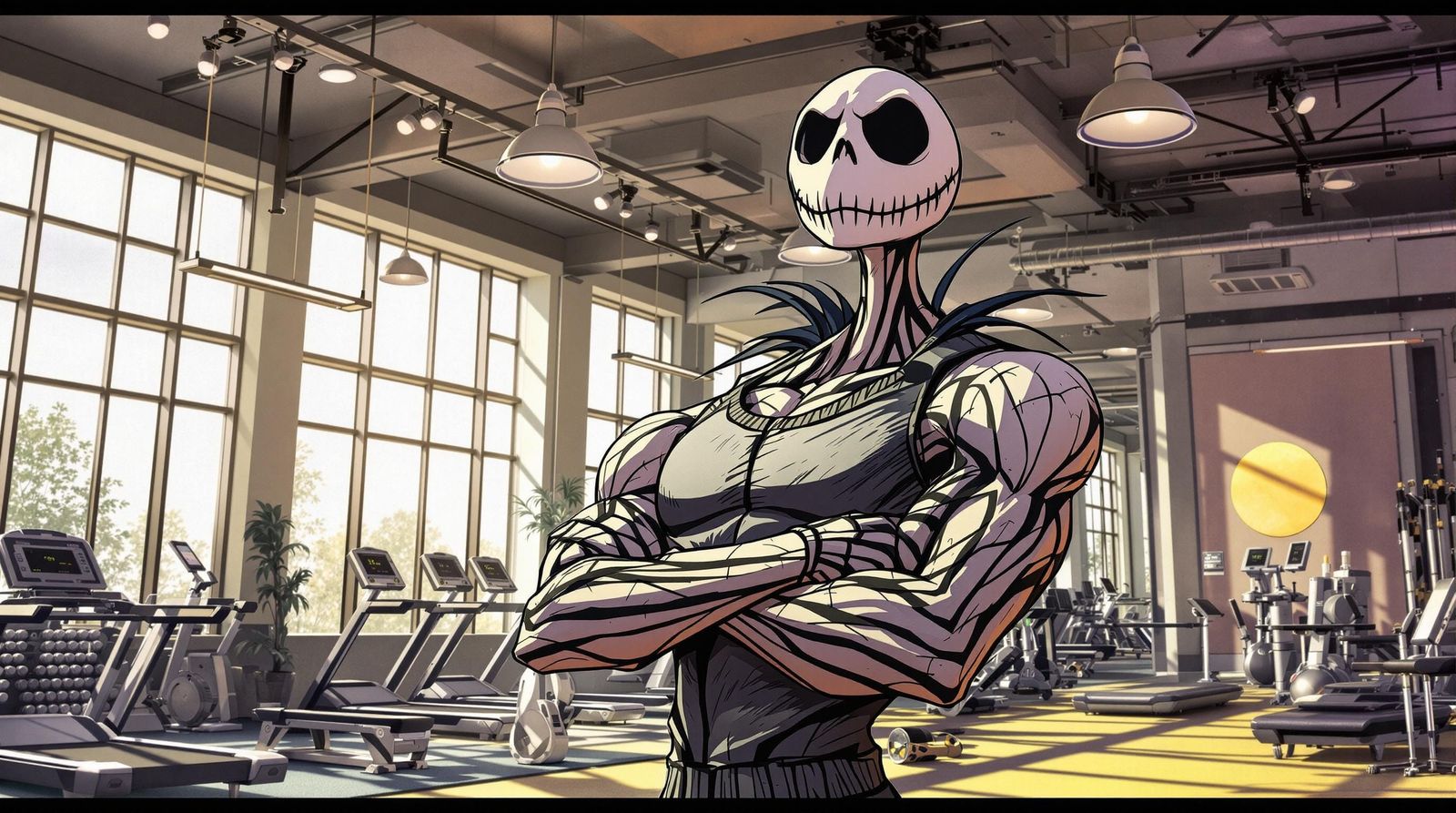 Skeletal Gym Enthusiast in Closeup