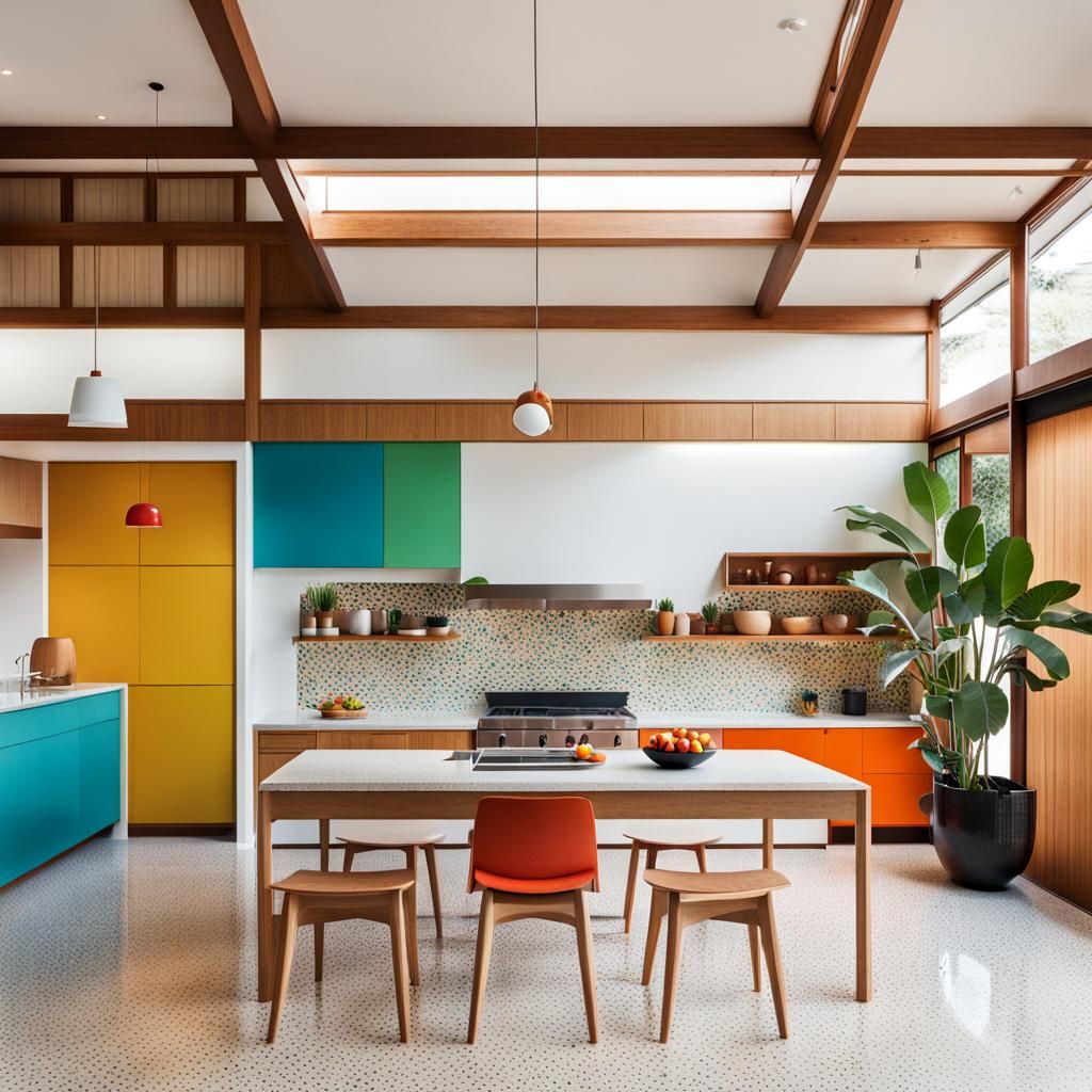 Minimalist Kitchen: Mid-Century Modern Meets Japanese Style