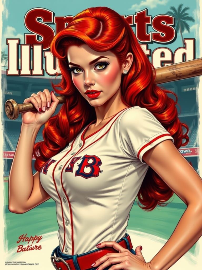 Sporty Girl Poses with Bat on Sports Illustrated Cover
