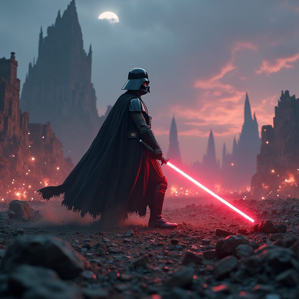 Darth Vader in Dystopian Battlefield