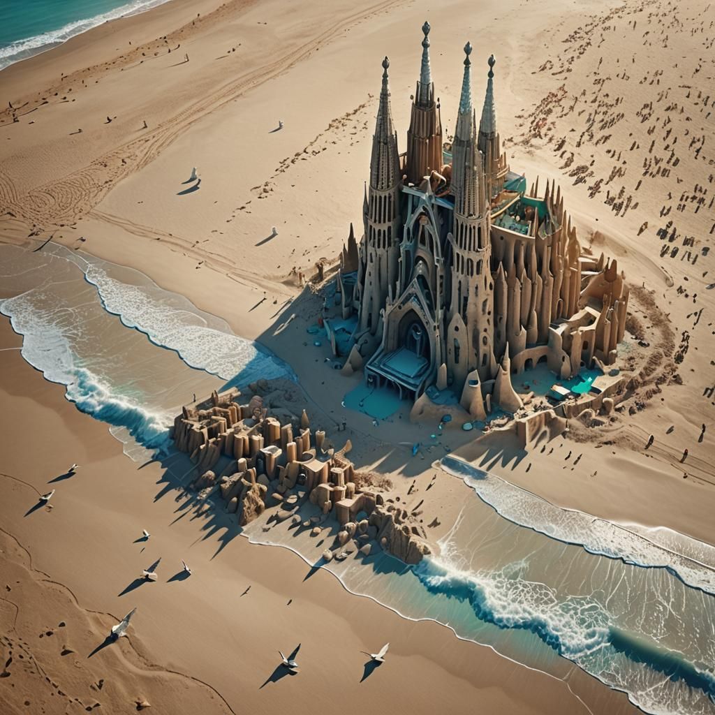 Sandcastle Sagrada Familia: Cinematic Digital Matte Painting