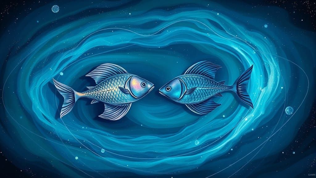 Surreal Cosmic Fish Diving into Celestial Waters