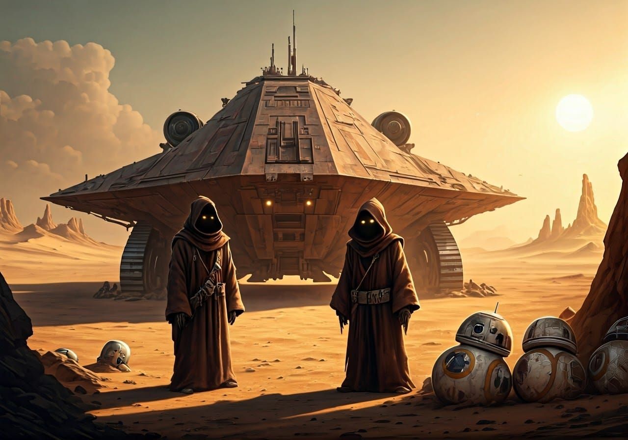 Jawa Traders Haggle Near Sand Crawler