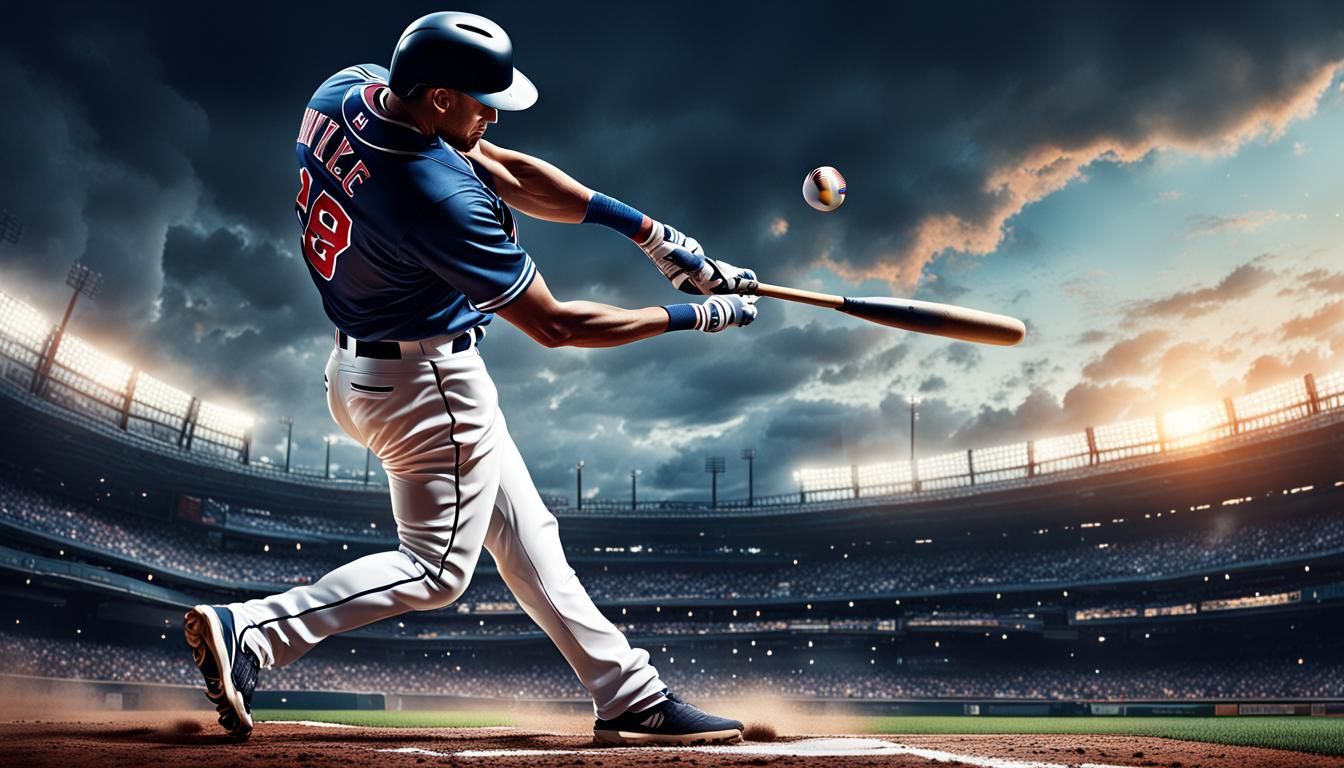 Baseball Player in Action: Dynamic Digital Illustration