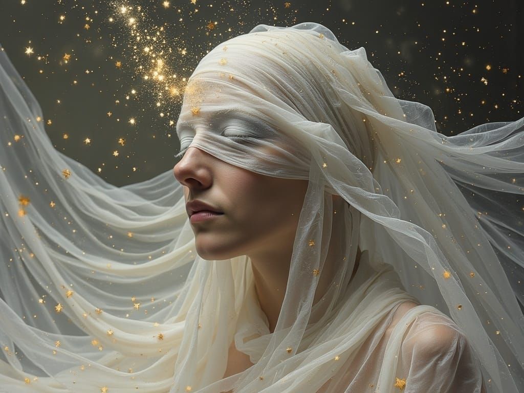 Ethereal Bride Enshrouded in Celestial Veil