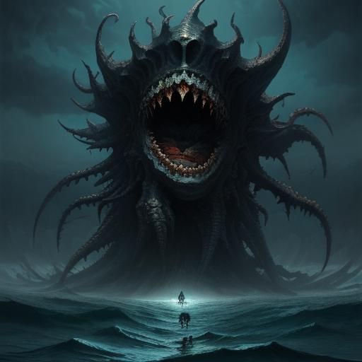 Abyssal Horror: Deep Sea Monster with Teeth