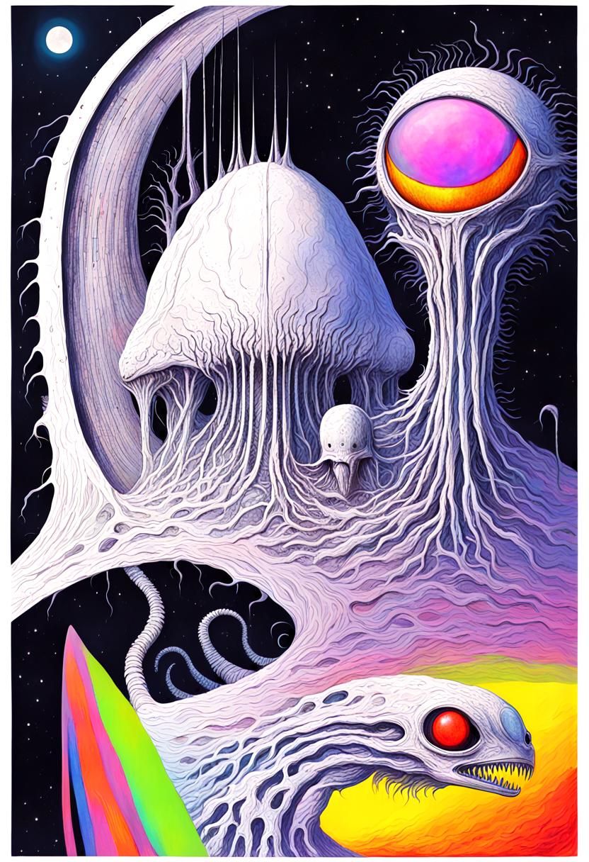 Eldritch Xenomorph Horror Movie Poster in 8K