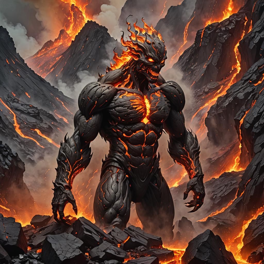 Volcanic Fire God Emerges in Eruption