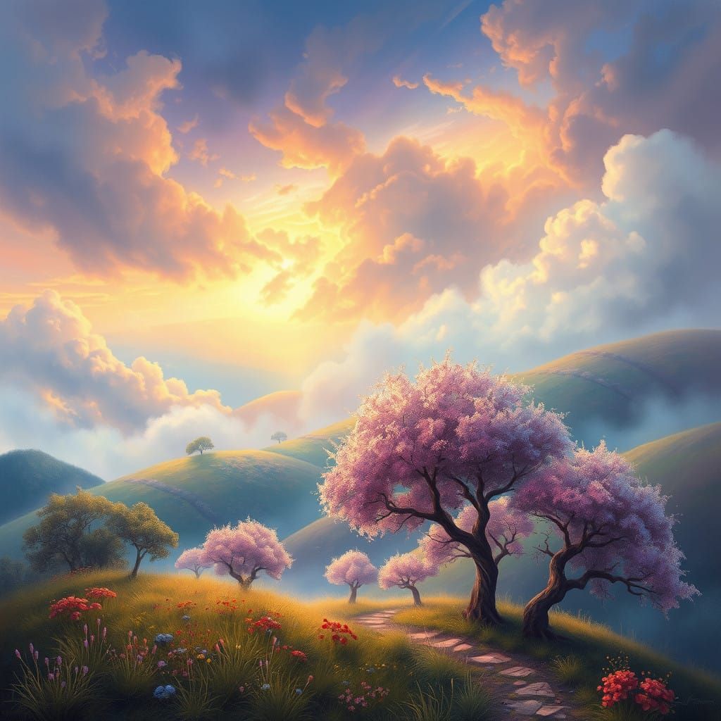 Surreal California Impressionist Fantasy Landscape