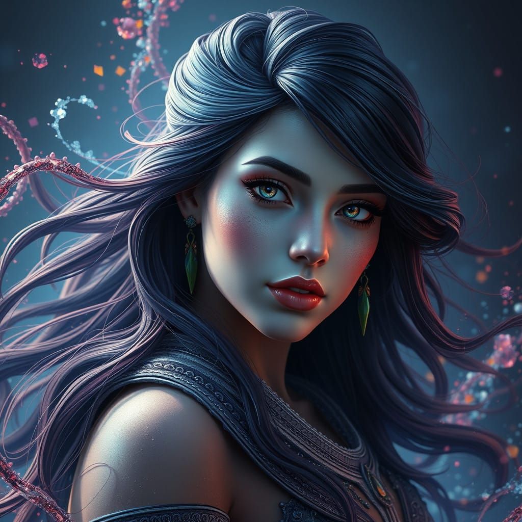 Ethereal Fantasy Queen in Vibrant Colors