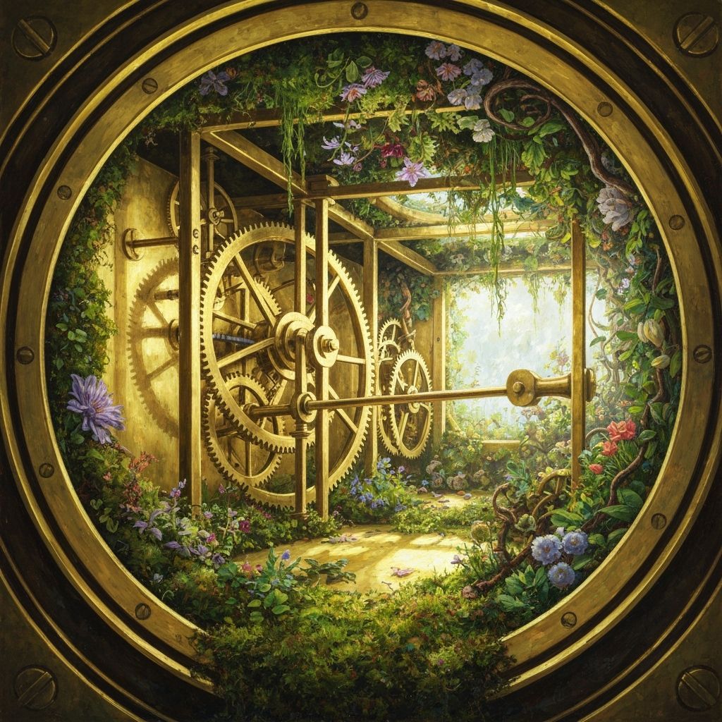 Impressionist Clockwork Meets Nature's Embrace