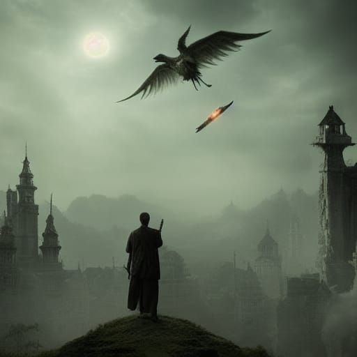 Ethereal Figure in Dramatic Digital Painting