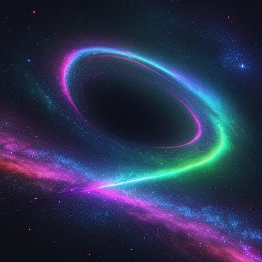 Man Made of Binary Code in Cosmic Nebula