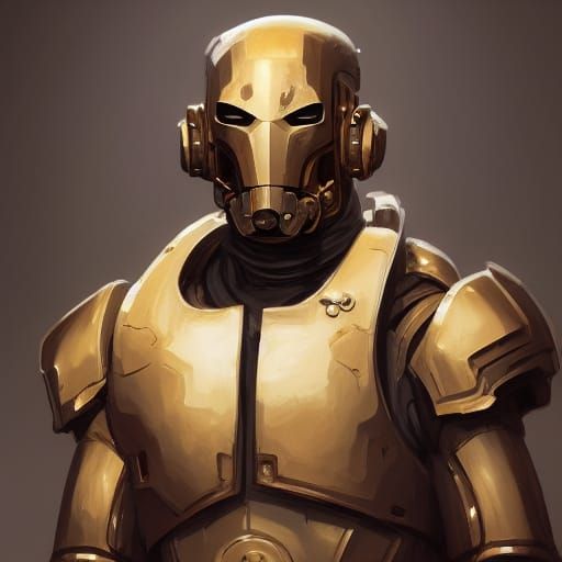 Warforged Portrait in Hyperdetailed Digital Art Style