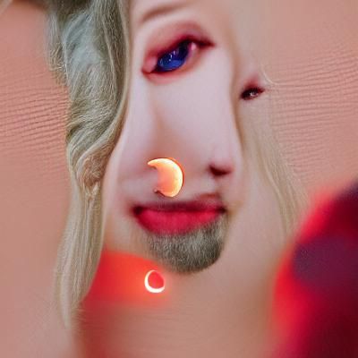 Eerie Lunar Eclipse with Dark Silhouette