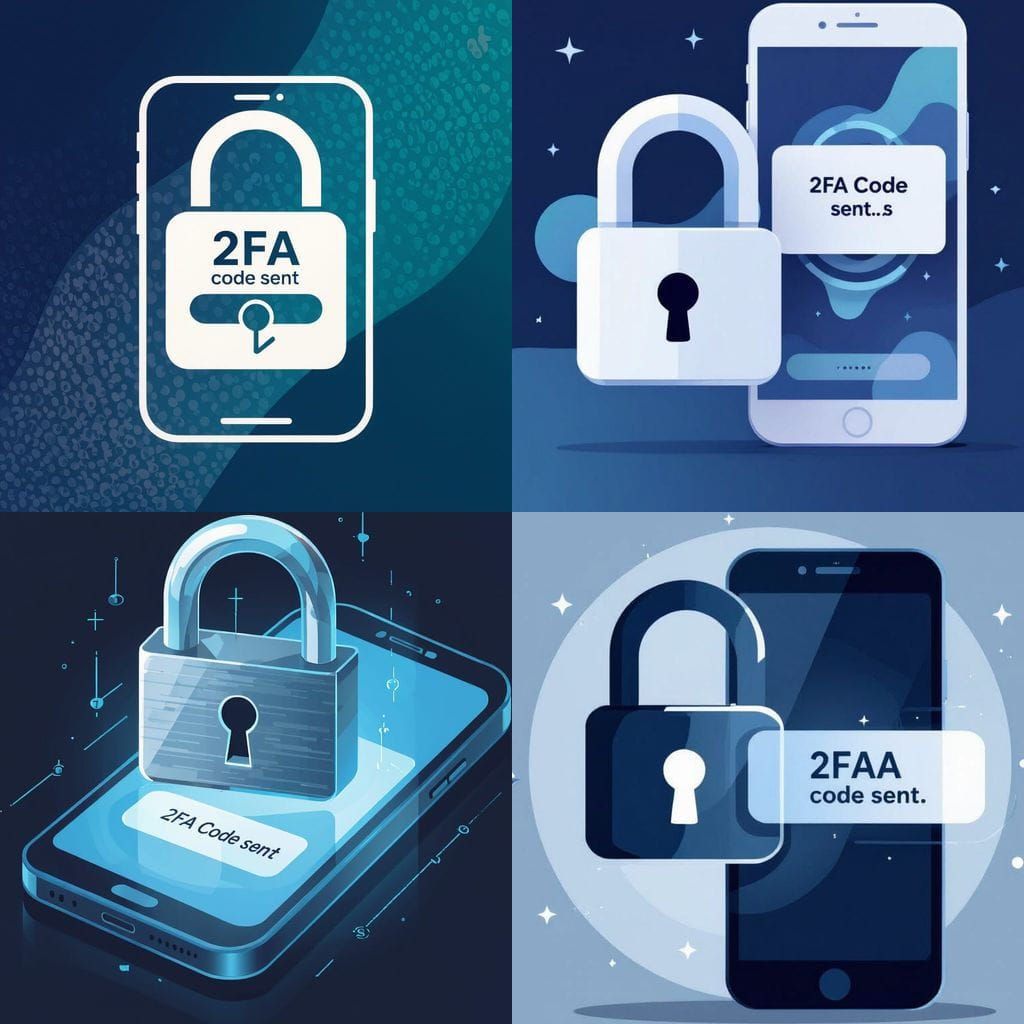 Secure Your Account: Lock Icon & 2FA Code on Phone