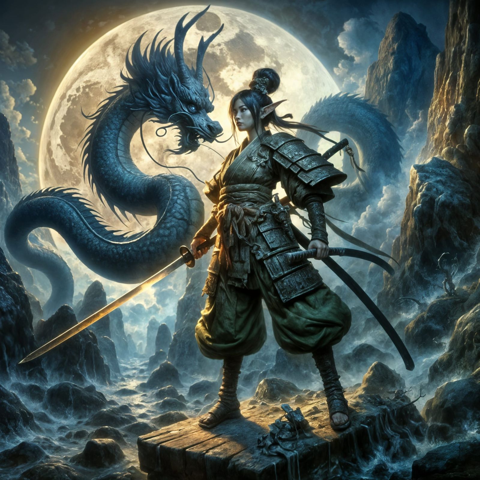 Lunar Knight in Impasto Oil Painting