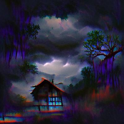 Lightning Storm over Haunted Woods