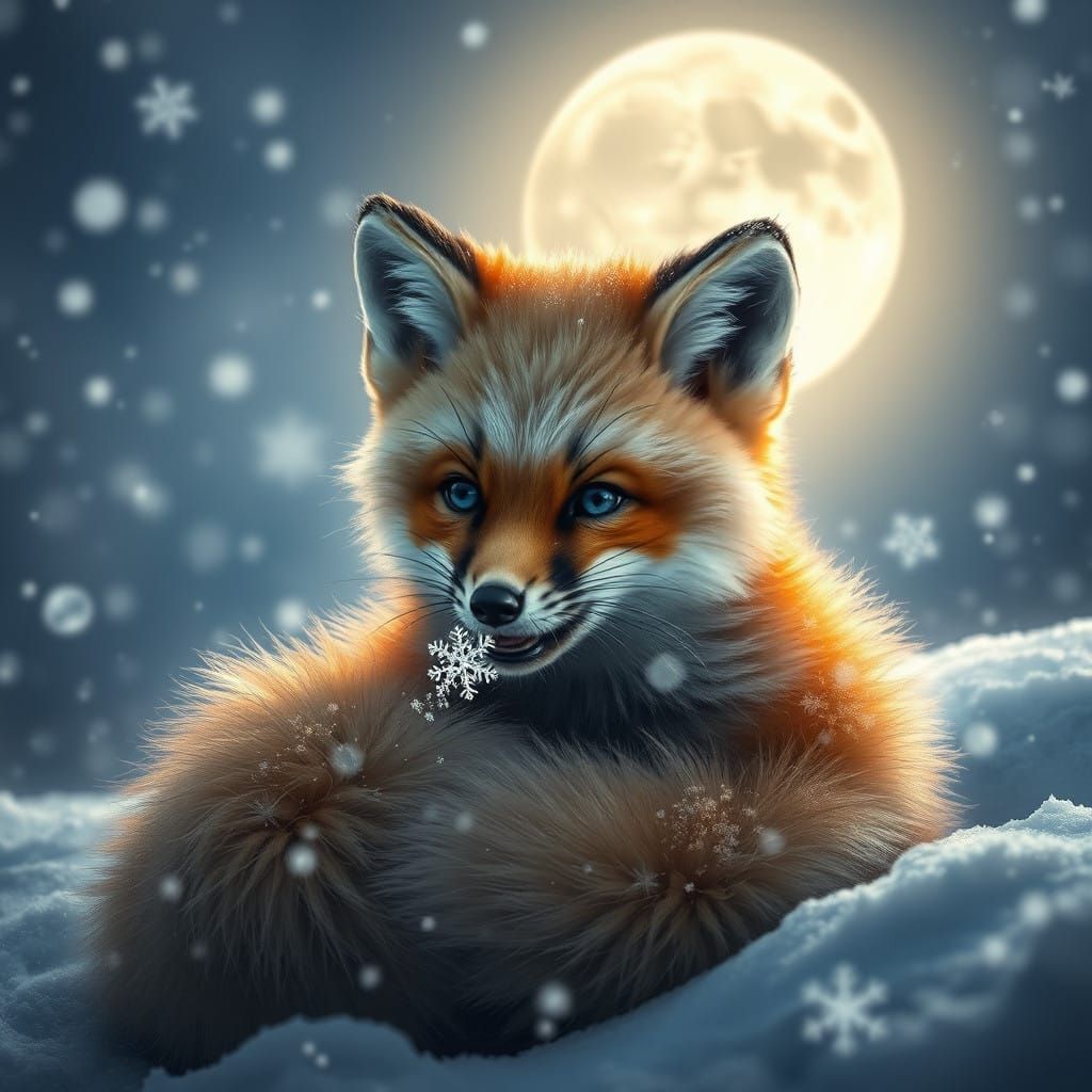 Winter Wonderland Fox Cub