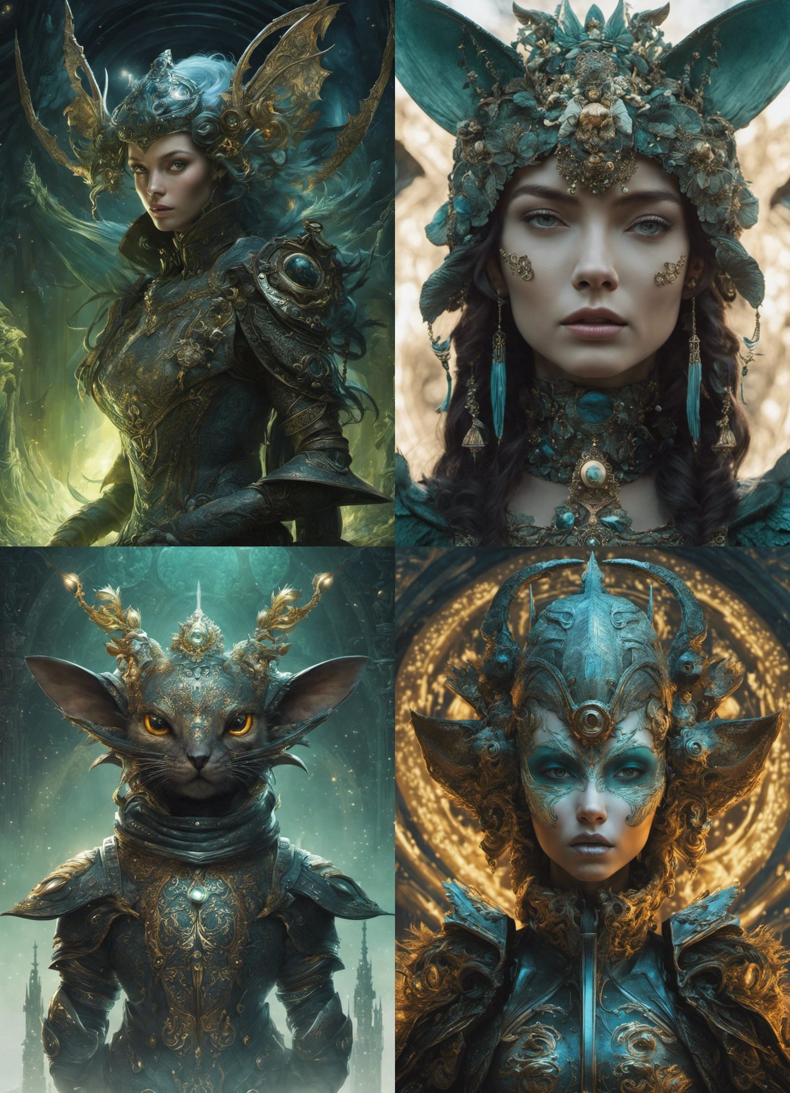 Biopunk Alien Portrait in Mushroom Street, Gothic Fantasy