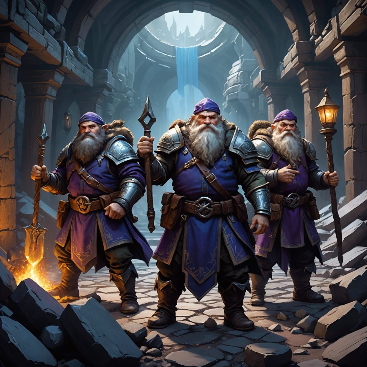 Dwarven Mine Defenders: Hyperrealistic Dark Fantasy Art