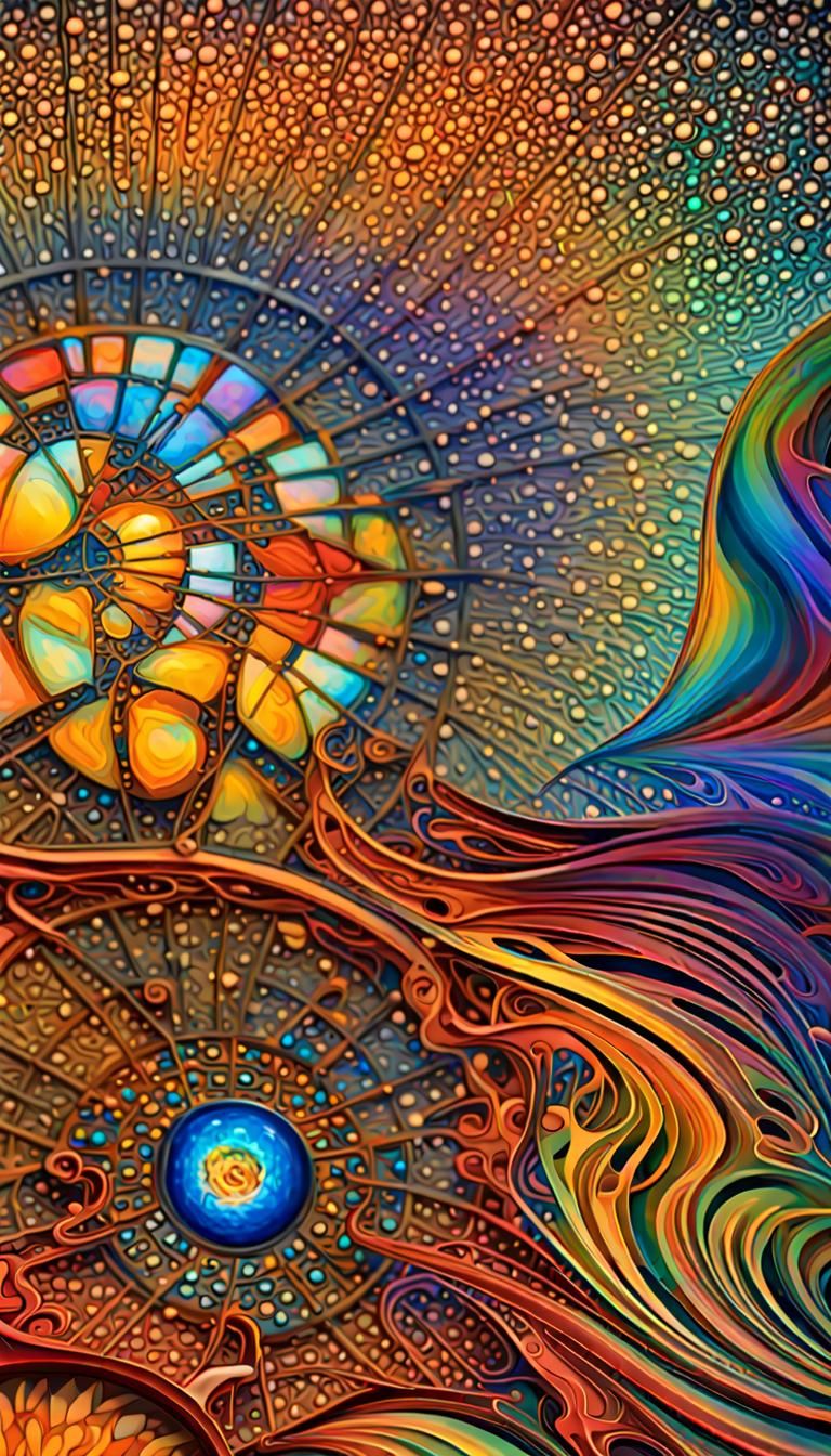 Psychedelic Optical Illusion Art Nouveau Illustration