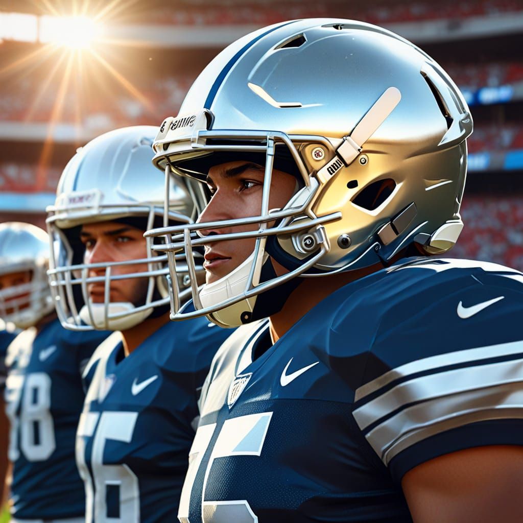 The Silver Bullets Football Team in Digital Art