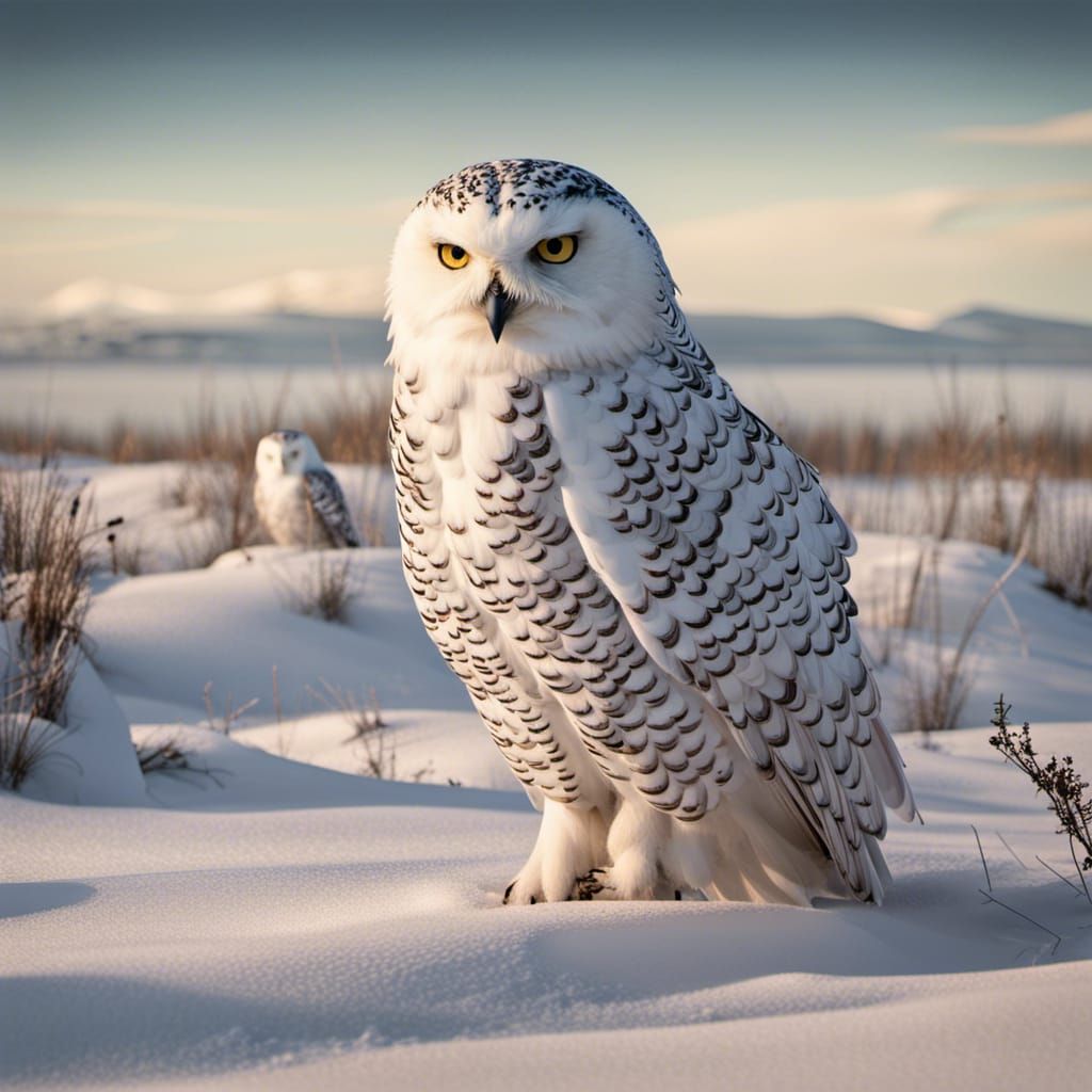 Anishnabe in Abitibi-Témiscamingue with Snowy Owl
