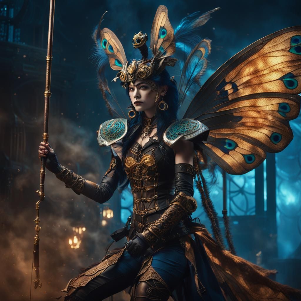 Steampunk Cyborg Dancer in Fantasy Setting