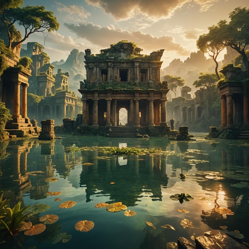 Immortals' Wax Art on Water: Digital Matte Painting