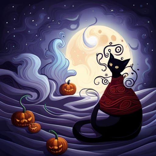 Retro Halloween Ghost with Pumpkin Spice Latte