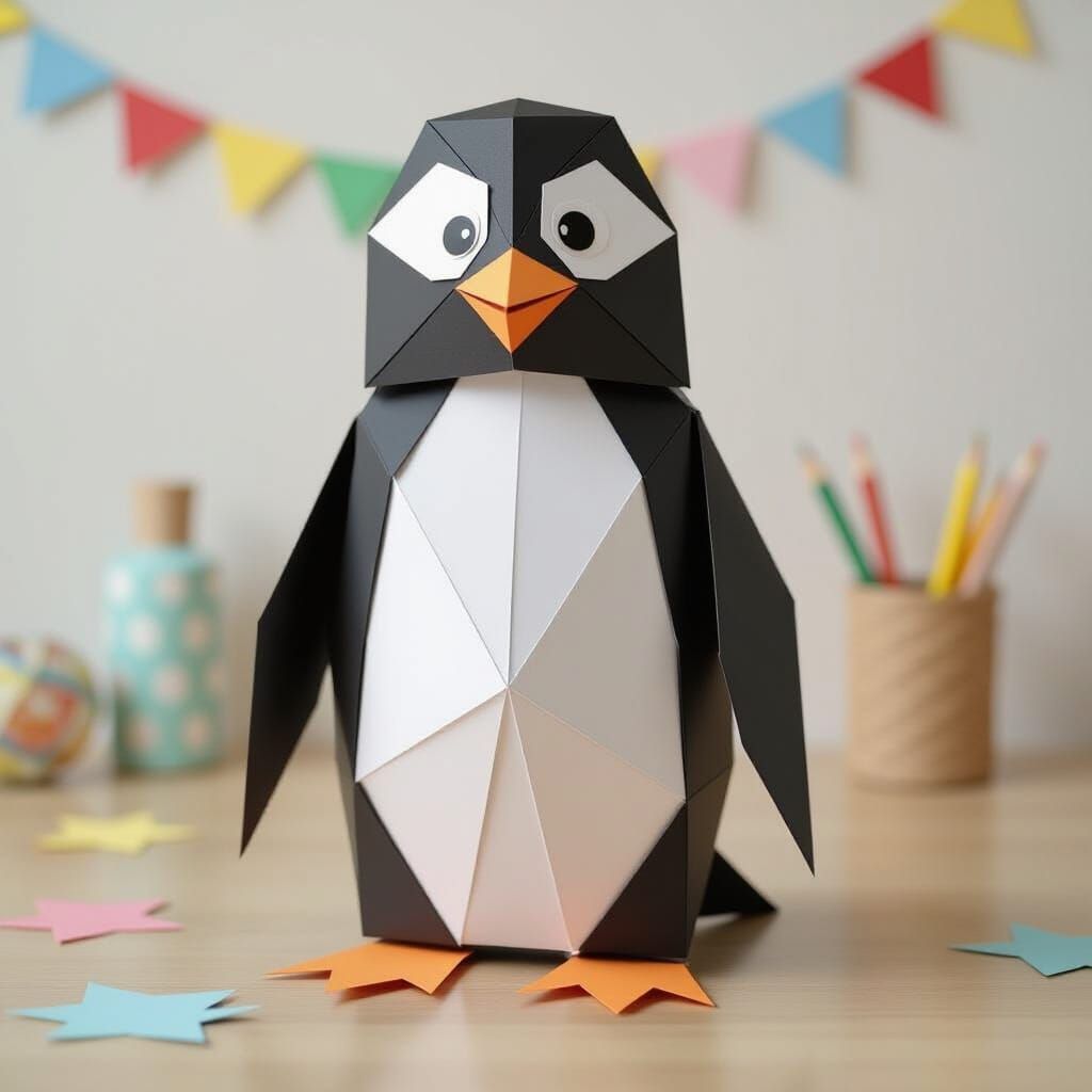 Paper Penguin: An AI-Generated Origami Creation