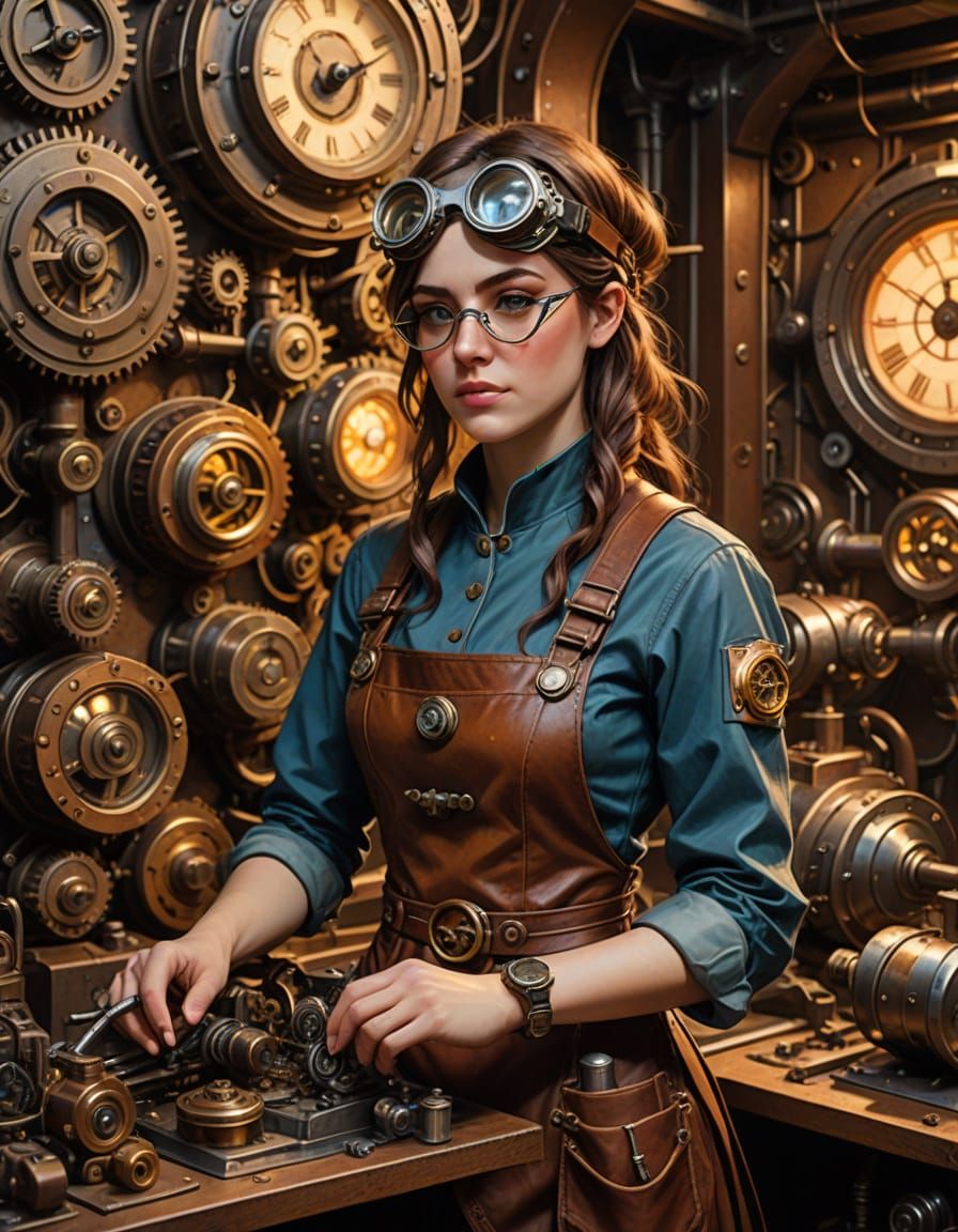 Steampunk Artificer in Clockwork Workshop