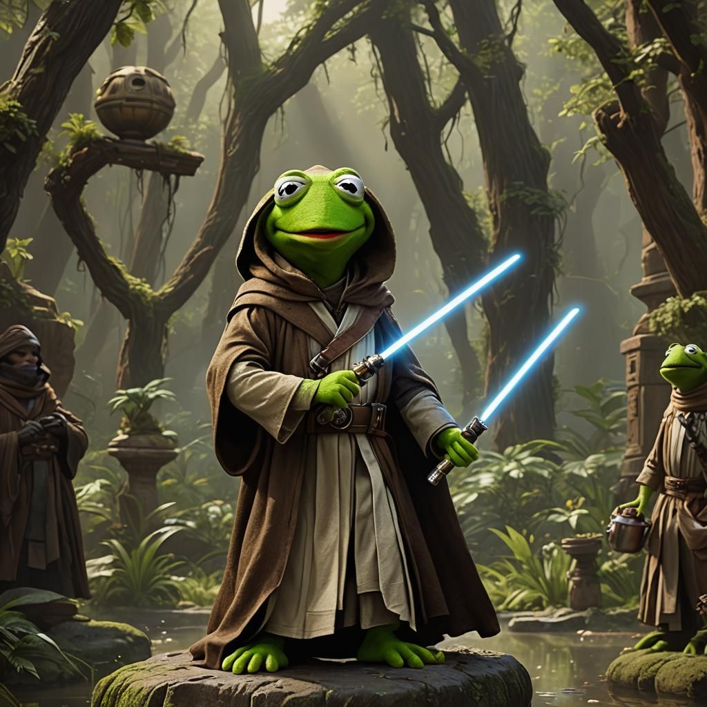 Kermit the Frog as Jedi Knight
