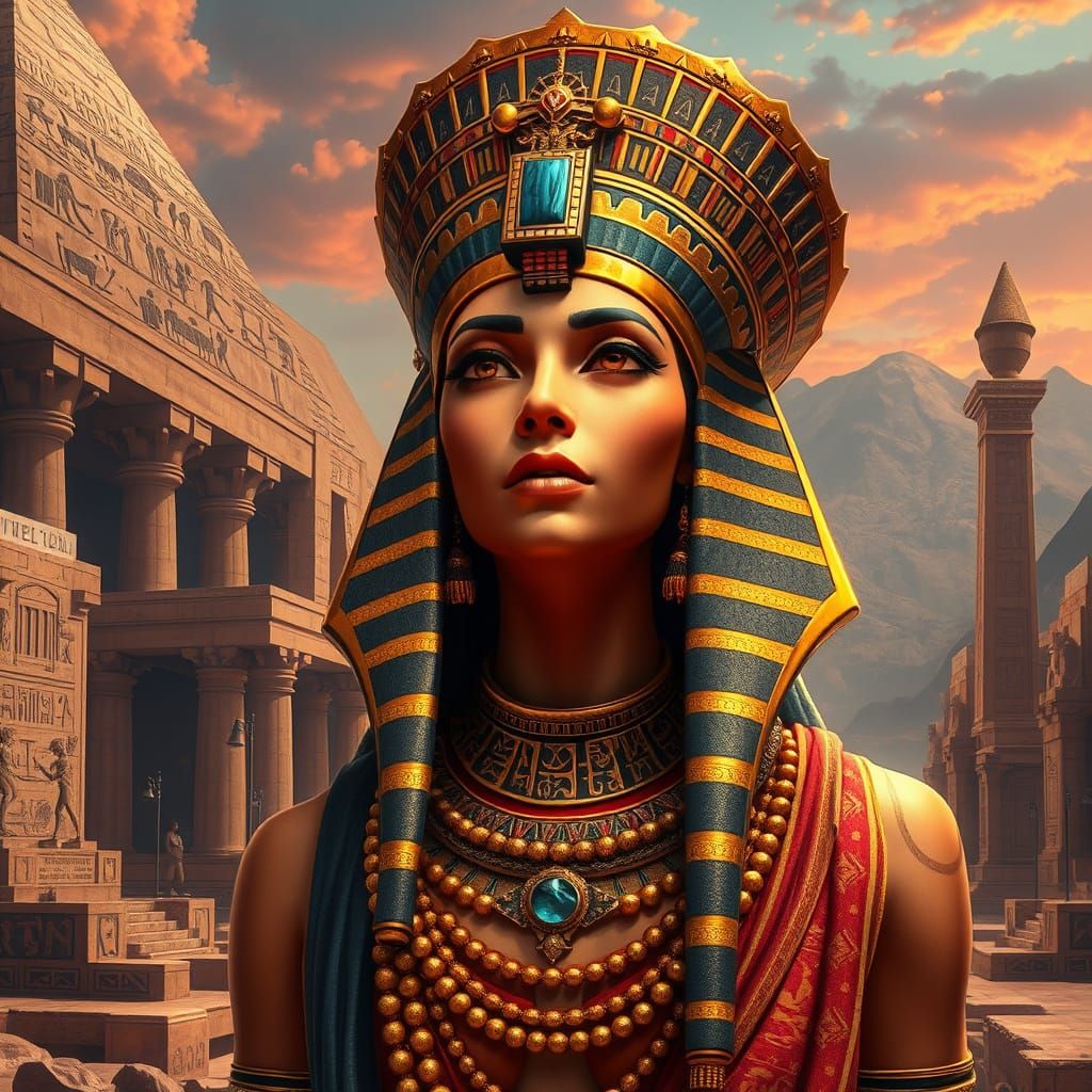 Egyptian Queen in Detailed Matte Painting