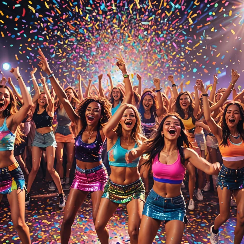 Energetic Dance Performance in Vibrant Pop Art Style