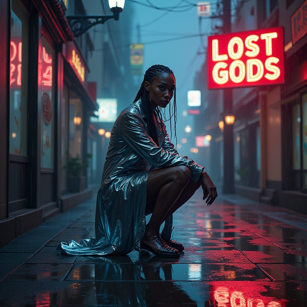 Model in Liquid Metal, Cyberpunk Tokyo Alley