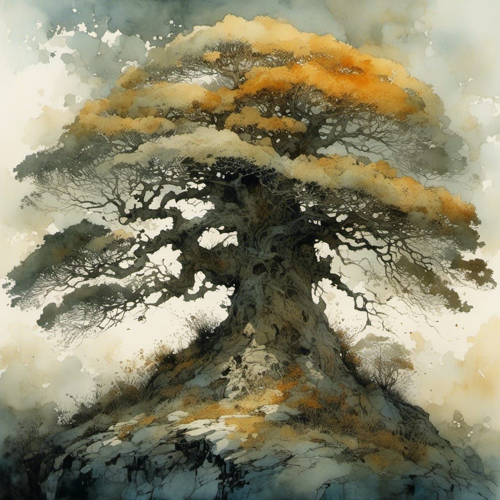 Ethereal Ancient Tree in Intricate Detail
