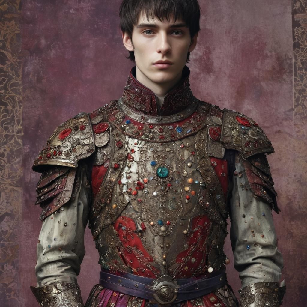 Handsome Knight in Jewel Tones, Illustrative Art